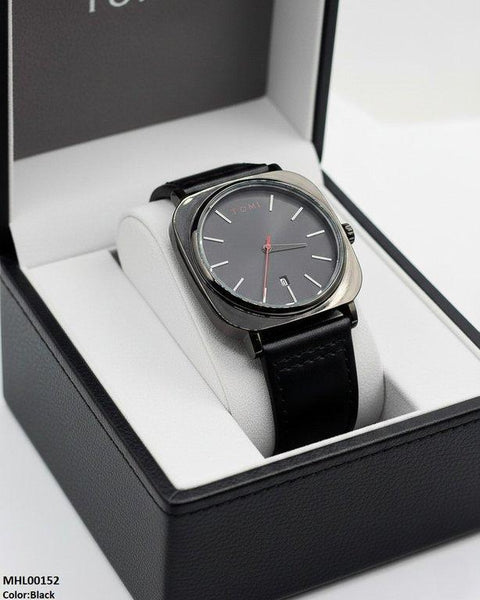 MHL00152 HWR Round/Square Leather Strap Men's Watch -  MHL