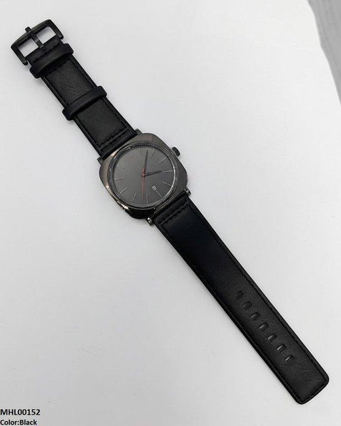 MHL00152 HWR Round/Square Leather Strap Men's Watch -  MHL