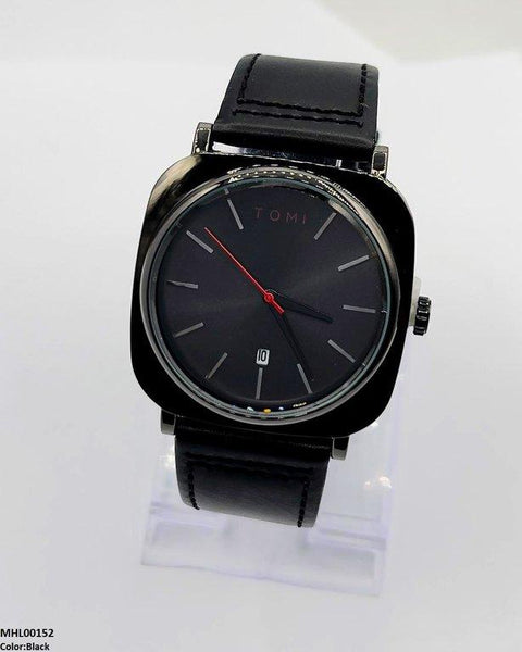 MHL00152 HWR Round/Square Leather Strap Men's Watch -  MHL