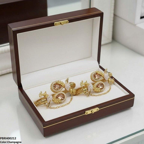 PBRH00212 MZM Tear/Pearl Peacock Set Adjustable - PBRH