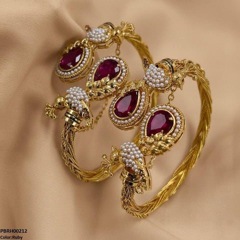 PBRH00212 MZM Tear/Pearl Peacock Set Adjustable - PBRH