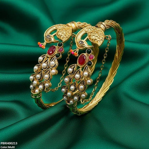 PBRH00213 MZM Peacock Round Bangles Set Adjustable - PBRH
