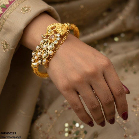 PBRH00213 MZM Peacock Round Bangles Set Adjustable - PBRH