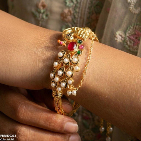 PBRH00213 MZM Peacock Round Bangles Set Adjustable - PBRH