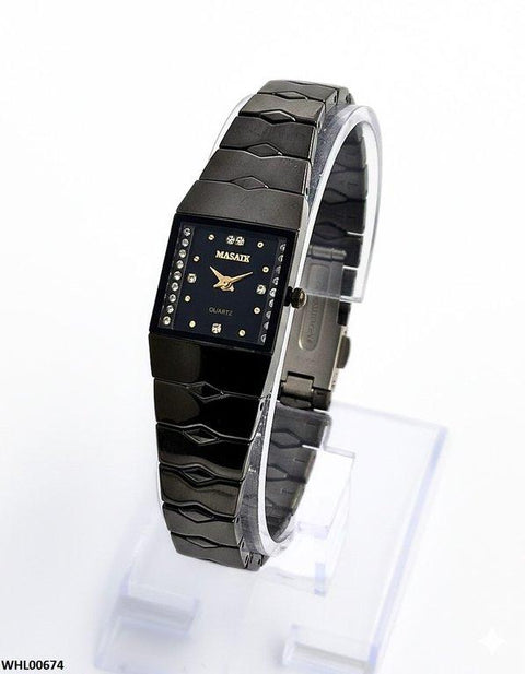 WHL00674 HWR Square Stone Dial Women's Watch - WHL
