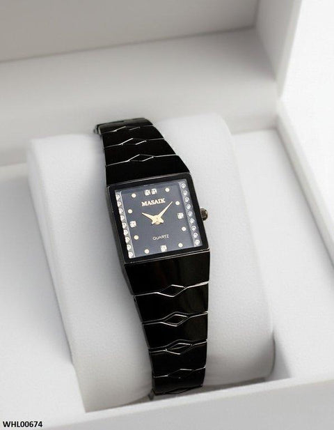 WHL00674 HWR Square Stone Dial Women's Watch - WHL