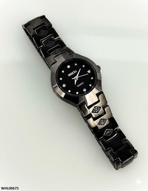 WHL00675 HWR Round Black Dial Women's Watch - WHL