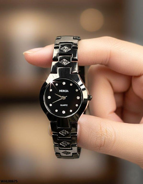 WHL00675 HWR Round Black Dial Women's Watch - WHL