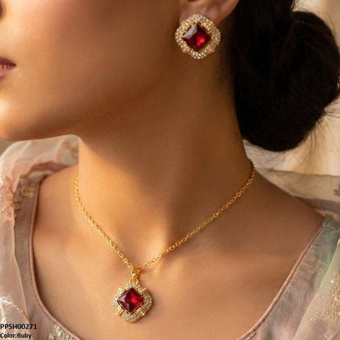 PPSH00271 MZM Square Pendant Set - PPSH