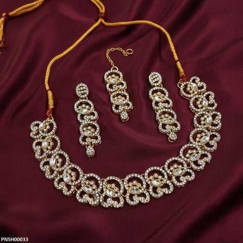 PNSH00033 MZM Oval Necklace Set - PNSH