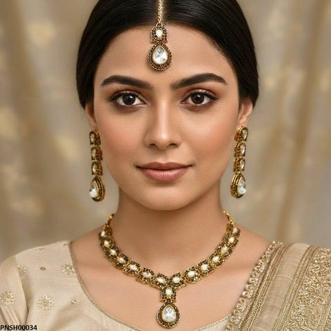 PNSH00034 FRN Tear Drop Necklace Set - PNSH