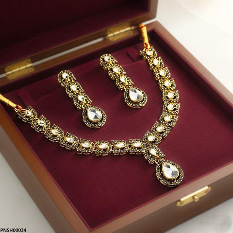 PNSH00034 FRN Tear Drop Necklace Set - PNSH