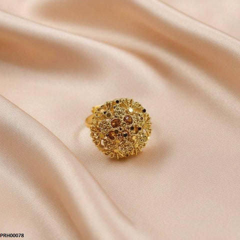 PRH00078 MZM Round Flower Ring Adjustable - PRH