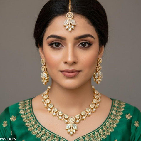 PNSH00035 MZM Tear Flower Necklace Set - PNSH