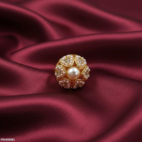 PRH00081 MZM Pearl Flower Ring Adjustable - PRH