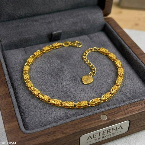 TBCH00514 DGF Stainless Steel Heart Linked Bracelet - TBCH