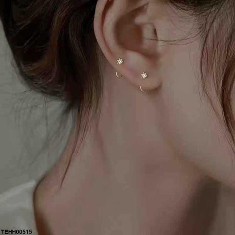 TEHH00515 YHC Round Stone Hoops Pair - TEHH