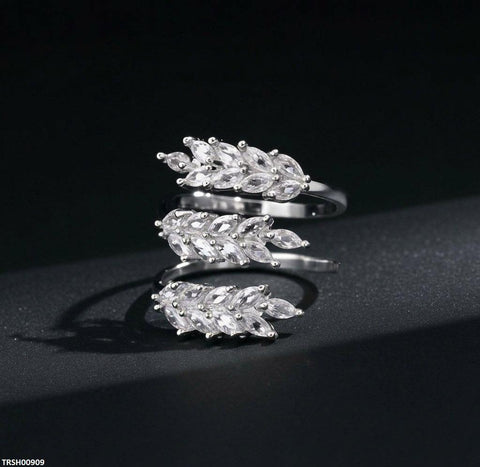 TRSH00909 BYJ Zircon Leaf Ring Adjustable - TRSH