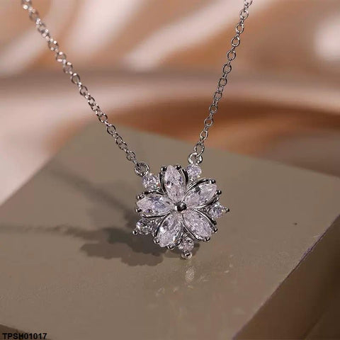 TPSH01017 KYC  Marquise Flower Zircon Pendent Set - TPSH