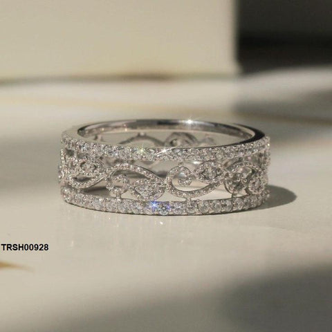 TRSH00928 KYC Filigree Flower Zircon Ring - TRSH