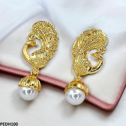 PEDH100 MZM Peacock Pearl/Drop Earrings  - PEDH