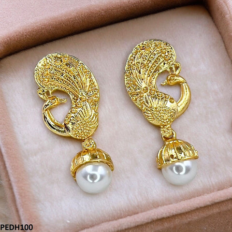 PEDH100 MZM Peacock Pearl/Drop Earrings  - PEDH