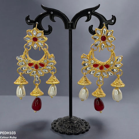 PEDH103 FRN Jhumki Pearl Drop Earrings  - PEDH