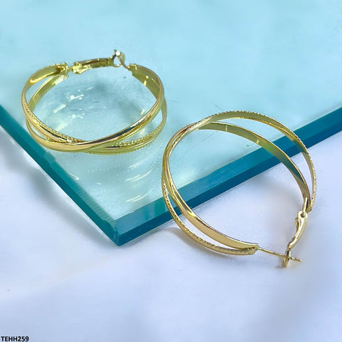 TEHH259 YHC Round-X Ear Hoops Pairs - TEHH