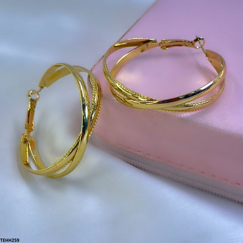 TEHH259 YHC Round-X Ear Hoops Pairs - TEHH