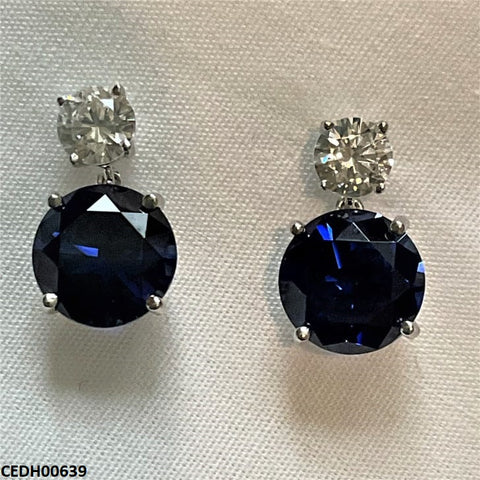 CEDH00639 BLX Double Round Drop Earring - CEDH