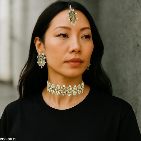 PCKH00231 SDQ Marquise Flower Choker Set - PCKH