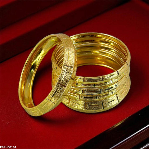 PBRH00164 MZM Gold Bangles 6 Pcs Set - PBRH