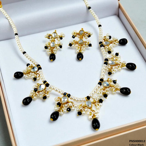 PNSH00012 SDQ Pearl Drop  Necklace Set - PNSH