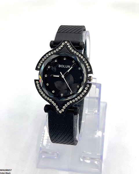 WHL00657 ZWA Round Rhinestone Bezel Women's Watch - WHL