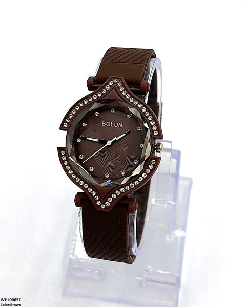 WHL00657 ZWA Round Rhinestone Bezel Women's Watch - WHL
