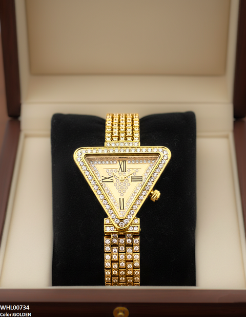 WHL00734 HWR Triangle Rhinestone Women's Watch - WHL