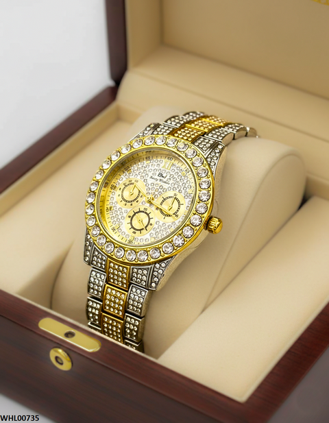 WHL00735 HWR Round Rhinestone Women's Watch - WHL