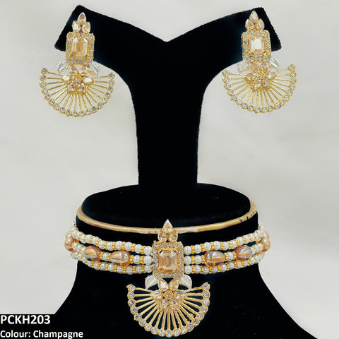 PCKH203 SDQ Square Flower Choker Set - PCKH
