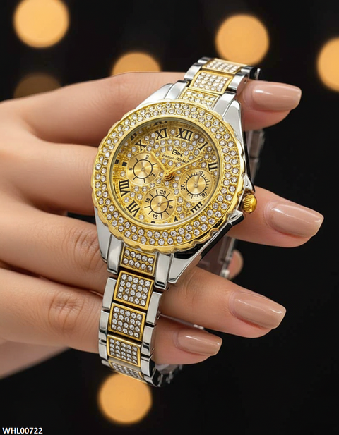 WHL00722 HWR Round Stone Dial Women's Watch - WHL