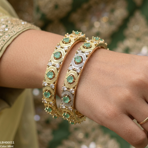 LBH00011 ANI Imp Round Stone Bangle Set - LBH