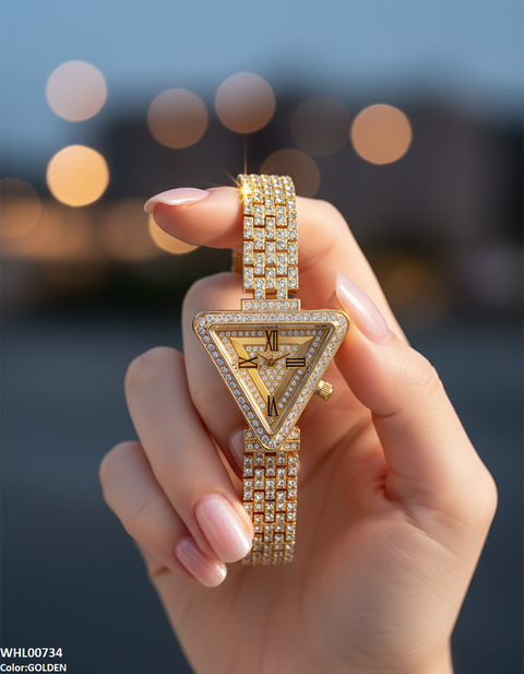 WHL00734 HWR Triangle Rhinestone Women's Watch - WHL