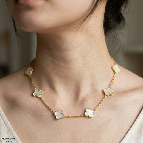 TNCH00344 MMJ  Stainless Steel Flower Necklace - TNCH