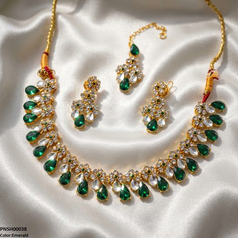 PNSH00038 FRN Flower/Tear Necklace Set - PNSH