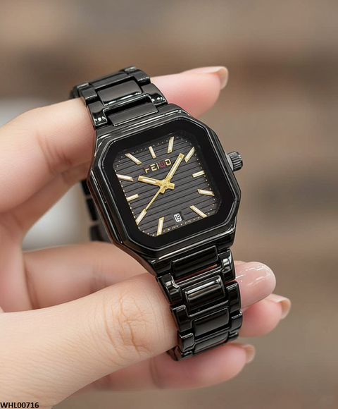 WHL00716 HWR Square Black Dial Women's Watch - WHL