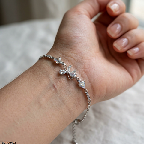 TBCH00492 DNG Bow/Heart Bracelet Adjustable- TBCH