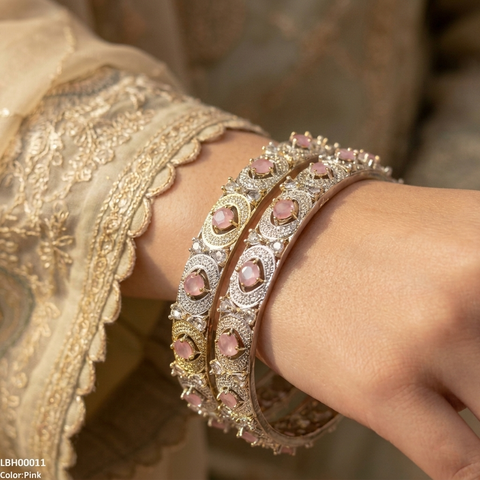 LBH00011 ANI Imp Round Stone Bangle Set - LBH