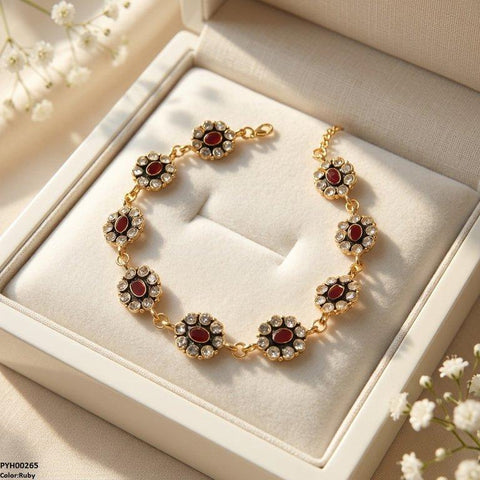 PYH00265 ABD Oval Flower Single Anklet - PYH