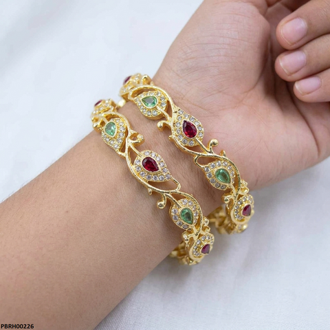PBRH00226 AZM Leaf /Tear Stone Bangles - PBRH