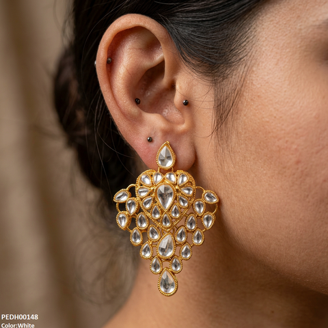 PEDH00148 FRN Heart Tear Drop Earrings - PEDH