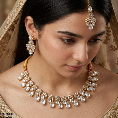 PNSH00038 FRN Flower/Tear Necklace Set - PNSH